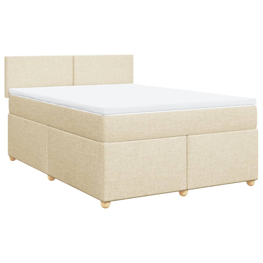 Boxspringbett mit Matratze Creme 160x200 cm Stoff