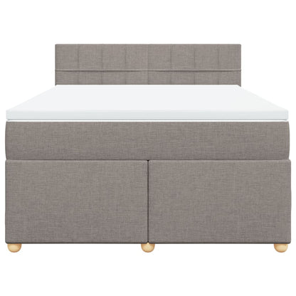 Boxspringbett mit Matratze Taupe 160x200 cm Stoff