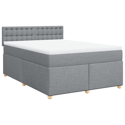 Boxspringbett mit Matratze Hellgrau 160x200 cm Stoff