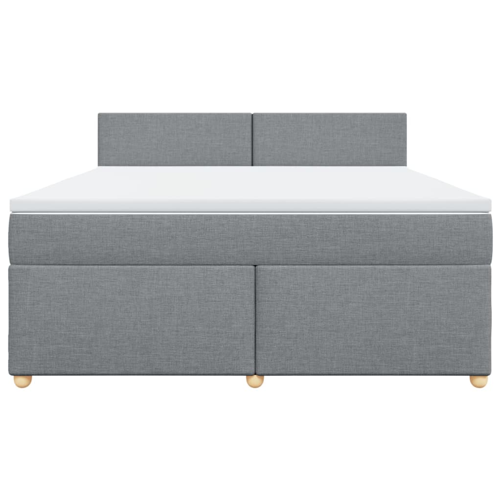 Boxspringbett mit Matratze Hellgrau 180x200 cm Stoff