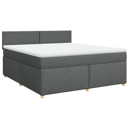 Boxspringbett mit Matratze Dunkelgrau 180x200 cm Stoff