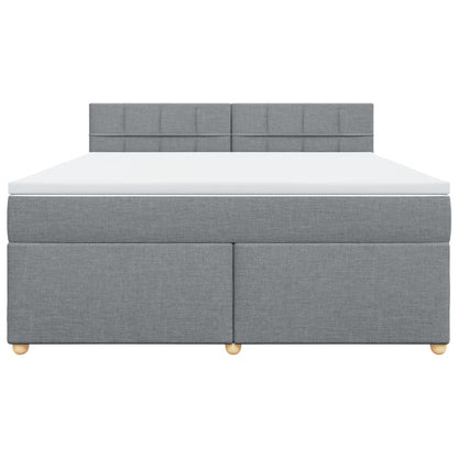 Boxspringbett mit Matratze Hellgrau 180x200 cm Stoff