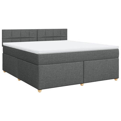 Boxspringbett mit Matratze Dunkelgrau 180x200 cm Stoff