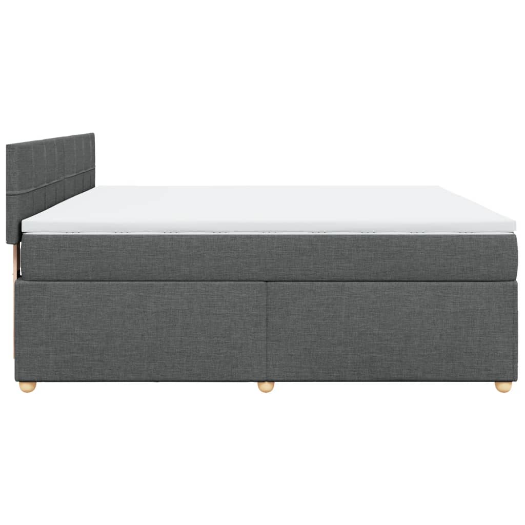 Boxspringbett mit Matratze Dunkelgrau 180x200 cm Stoff