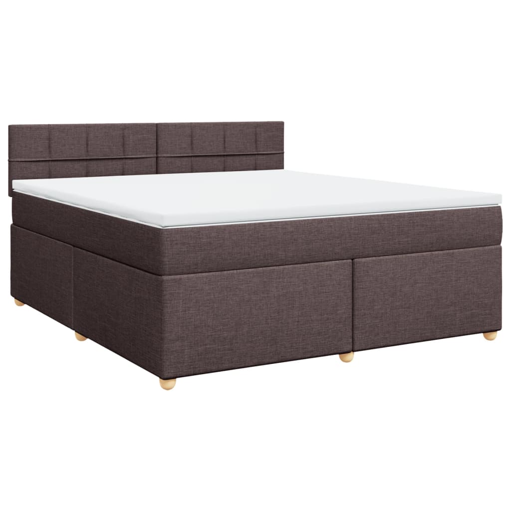 Boxspringbett mit Matratze Dunkelbraun 180x200 cm Stoff