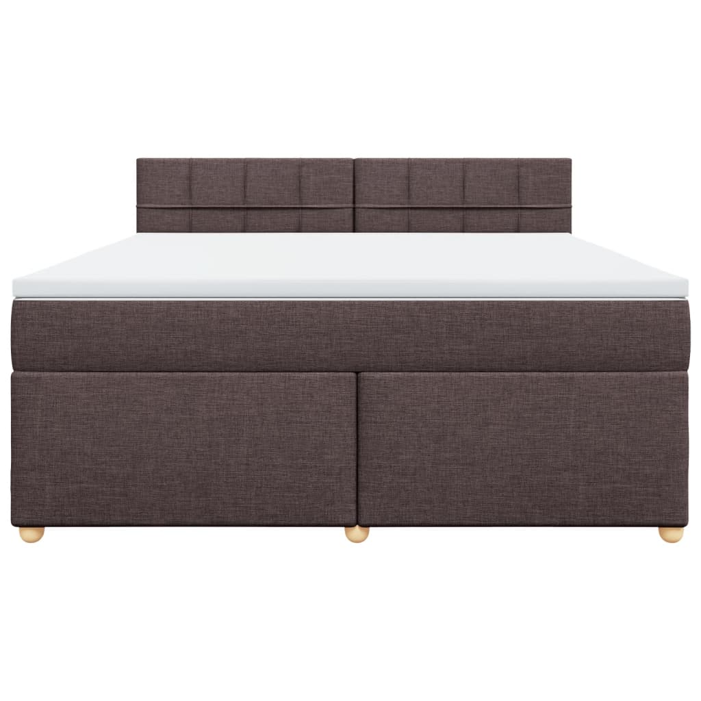 Boxspringbett mit Matratze Dunkelbraun 180x200 cm Stoff