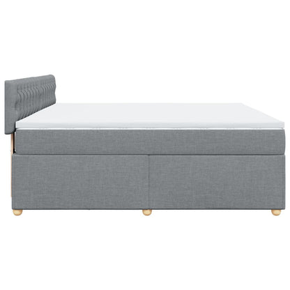 Boxspringbett mit Matratze Hellgrau 180x200 cm Stoff