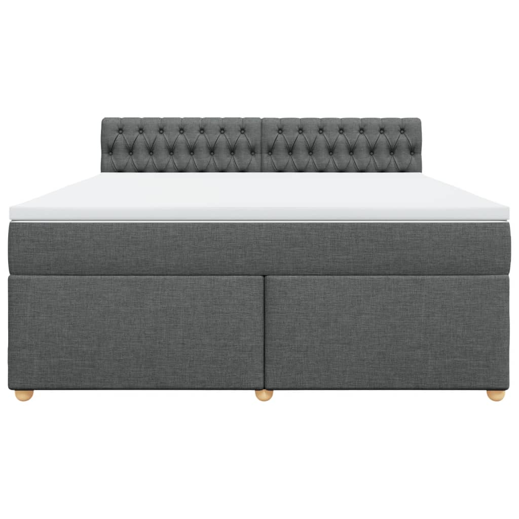 Boxspringbett mit Matratze Dunkelgrau 180x200 cm Stoff