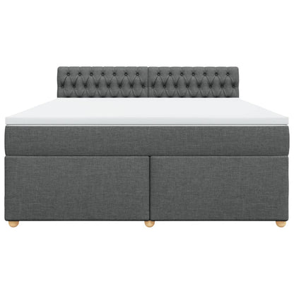 Boxspringbett mit Matratze Dunkelgrau 180x200 cm Stoff