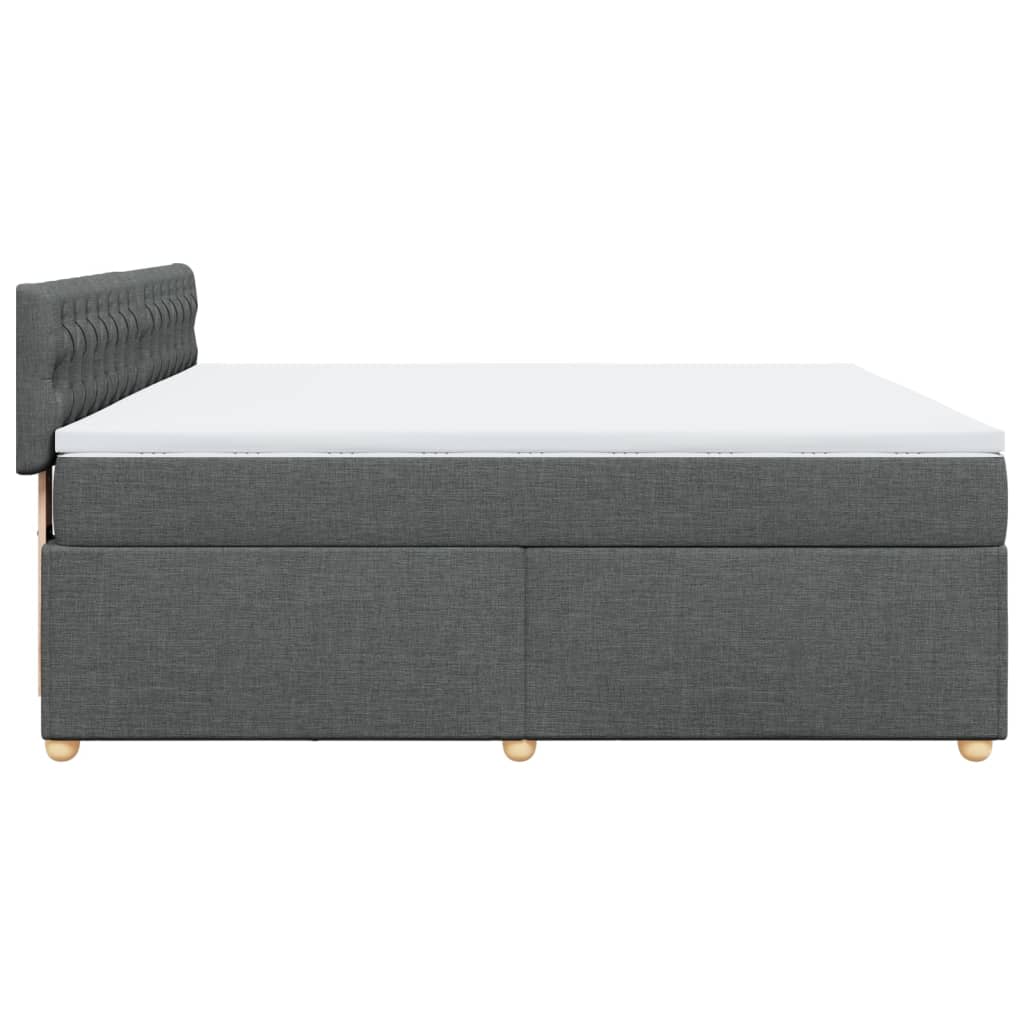 Boxspringbett mit Matratze Dunkelgrau 180x200 cm Stoff