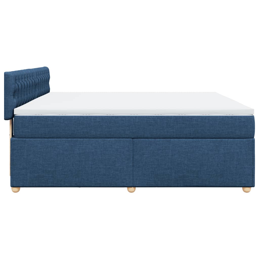 Boxspringbett mit Matratze Blau 180x200 cm Stoff