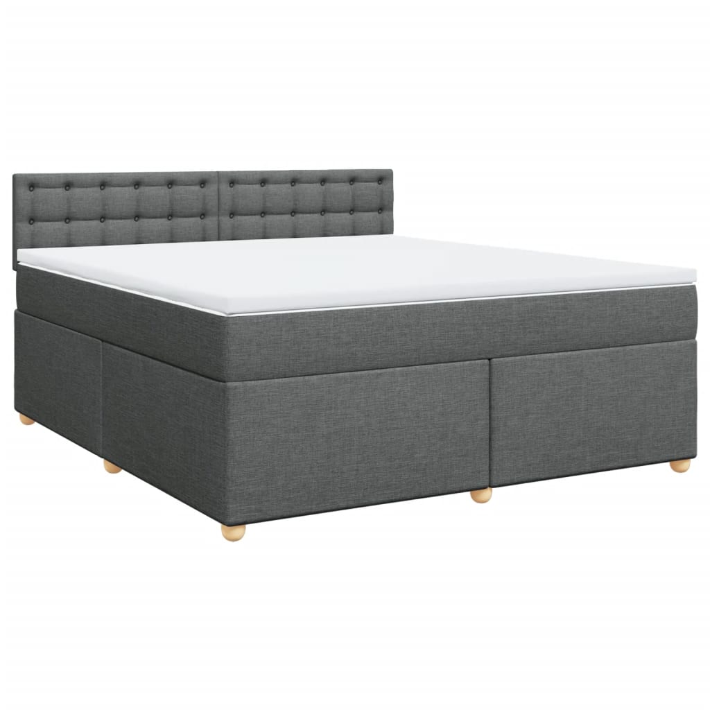 Boxspringbett mit Matratze Dunkelgrau 180x200 cm Stoff