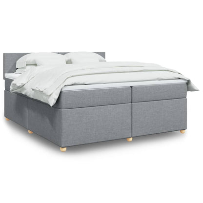 Boxspringbett mit Matratze Hellgrau 200x200 cm Stoff