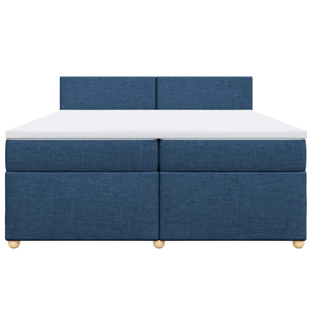 Boxspringbett mit Matratze Blau 200x200 cm Stoff