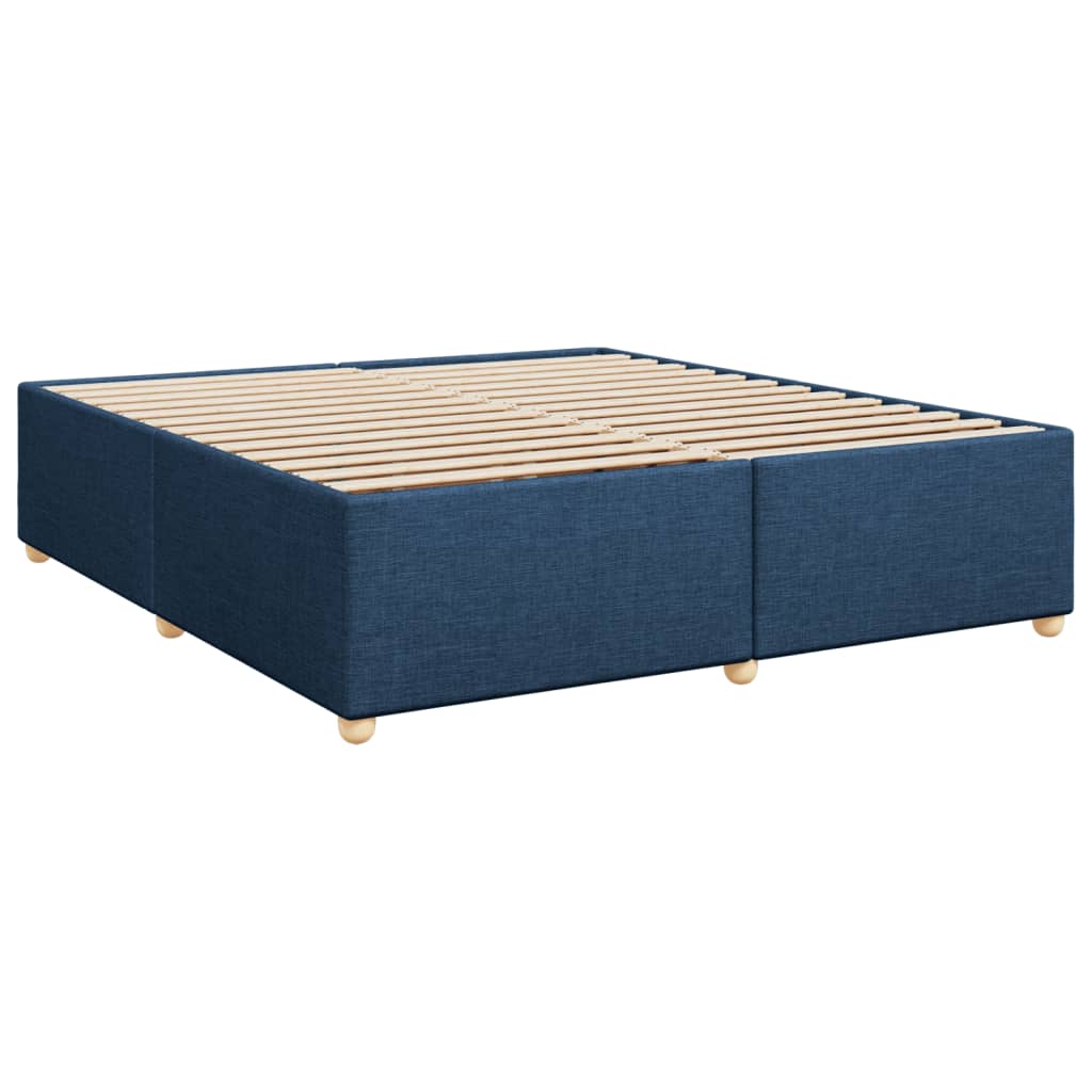 Boxspringbett mit Matratze Blau 200x200 cm Stoff