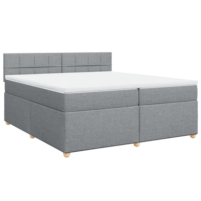 Boxspringbett mit Matratze Hellgrau 200x200 cm Stoff