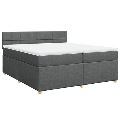 Boxspringbett mit Matratze Dunkelgrau 200x200 cm Stoff