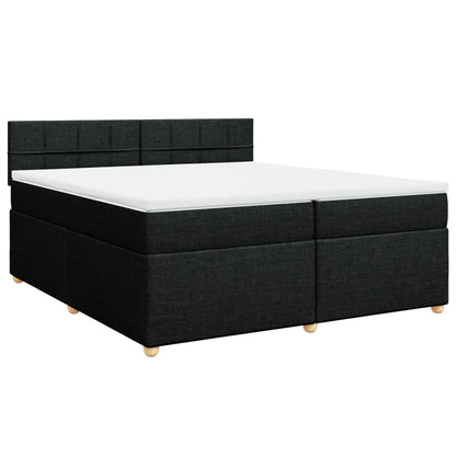 Boxspringbett mit Matratze Schwarz 200x200 cm Stoff