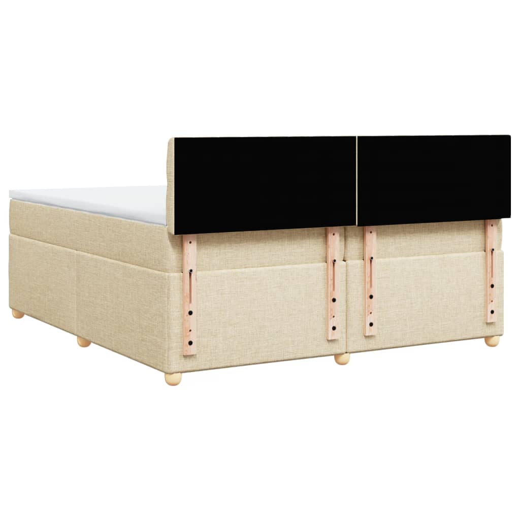 Boxspringbett mit Matratze Creme 200x200 cm Stoff