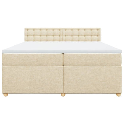 Boxspringbett mit Matratze Creme 200x200 cm Stoff