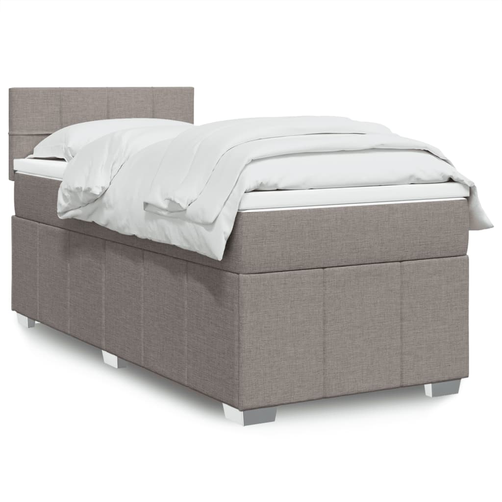 Boxspringbett mit Matratze Taupe 90x200 cm Stoff