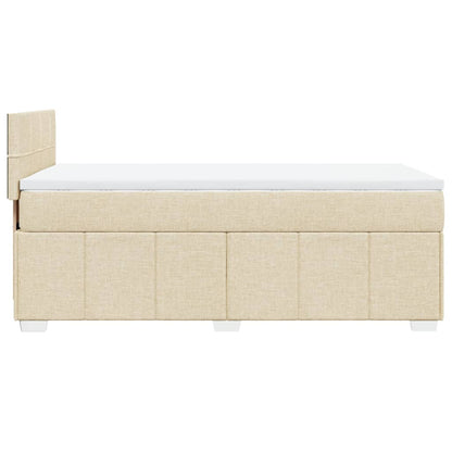 Boxspringbett mit Matratze Creme 90x200 cm Stoff