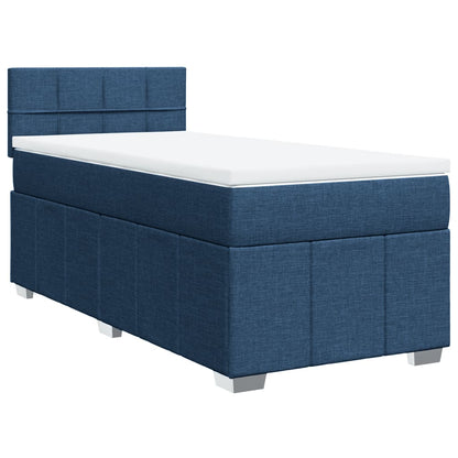 Boxspringbett mit Matratze Blau 90x200 cm Stoff