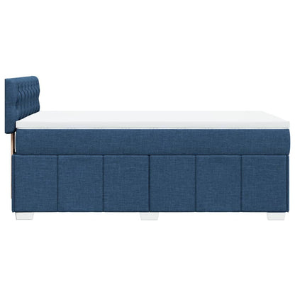 Boxspringbett mit Matratze Blau 90x200 cm Stoff