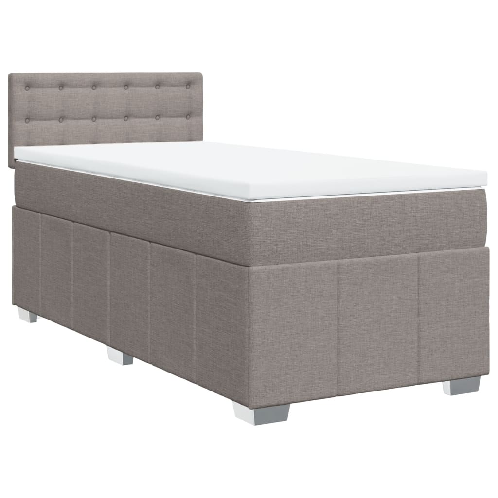 Boxspringbett mit Matratze Taupe 90x200 cm Stoff