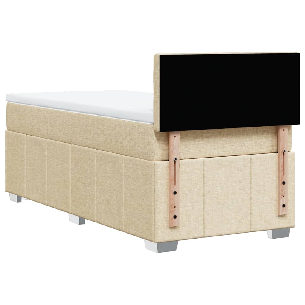 Boxspringbett mit Matratze Creme 90x200 cm Stoff