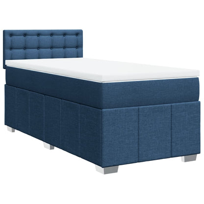 Boxspringbett mit Matratze Blau 90x200 cm Stoff