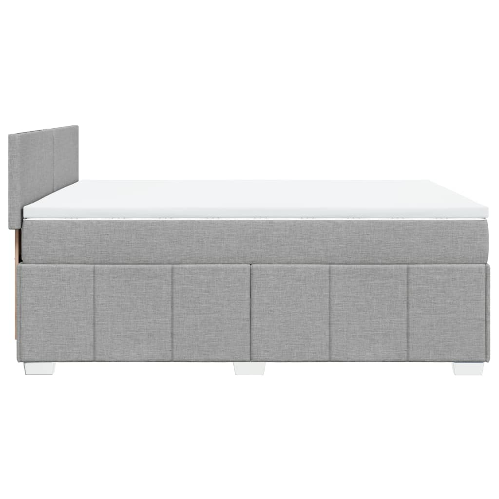 Boxspringbett mit Matratze Hellgrau 140x200 cm Stoff