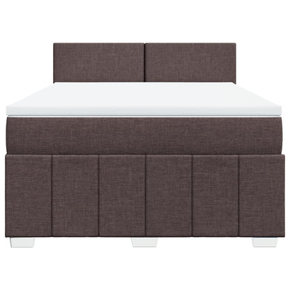 Boxspringbett mit Matratze Dunkelbraun 140x200 cm Stoff