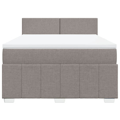 Boxspringbett mit Matratze Taupe 140x200 cm Stoff