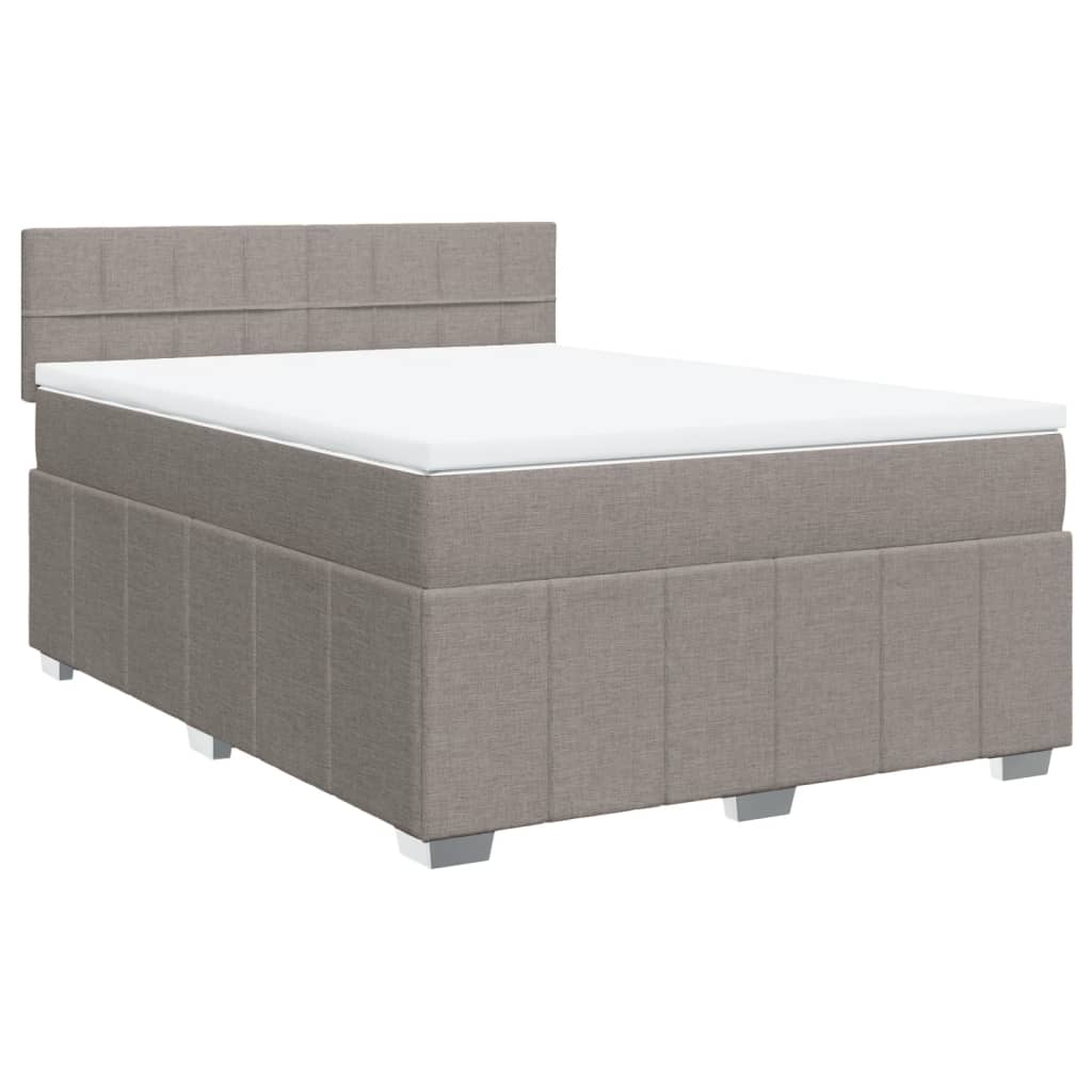 Boxspringbett mit Matratze Taupe 140x200 cm Stoff