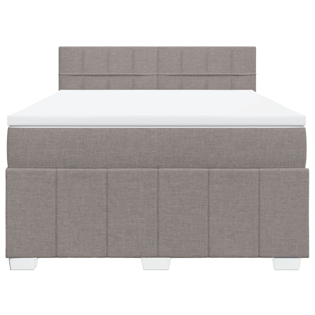 Boxspringbett mit Matratze Taupe 140x200 cm Stoff