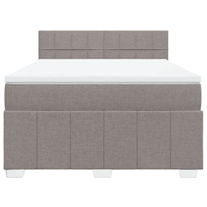 Boxspringbett mit Matratze Taupe 140x200 cm Stoff