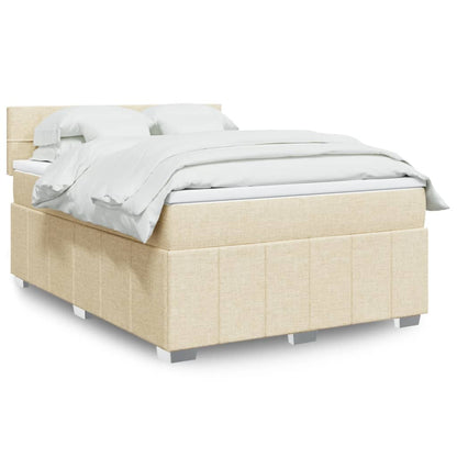 Boxspringbett mit Matratze Creme 140x200 cm Stoff