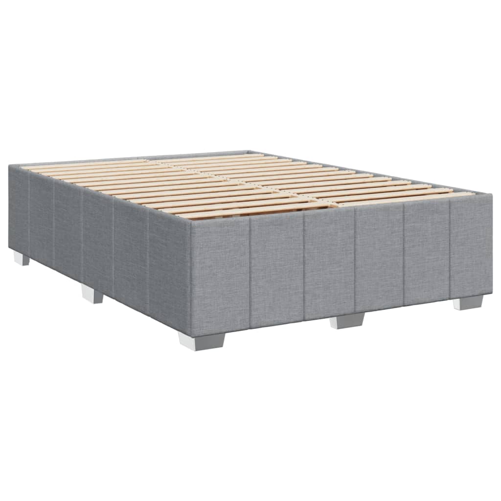 Boxspringbett mit Matratze Hellgrau 140x200 cm Stoff