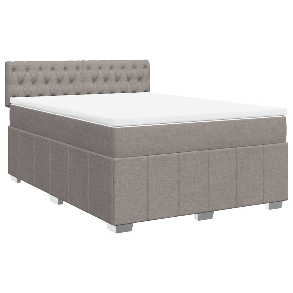 Boxspringbett mit Matratze Taupe 140x200 cm Stoff