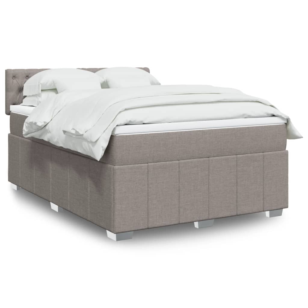 Boxspringbett mit Matratze Taupe 140x200 cm Stoff