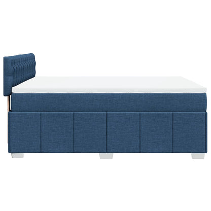 Boxspringbett mit Matratze Blau 140x200 cm Stoff