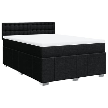 Boxspringbett mit Matratze Schwarz 140x200 cm Stoff