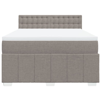 Boxspringbett mit Matratze Taupe 140x200 cm Stoff