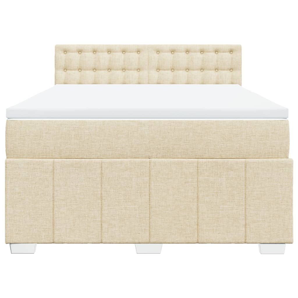 Boxspringbett mit Matratze Creme 140x200 cm Stoff