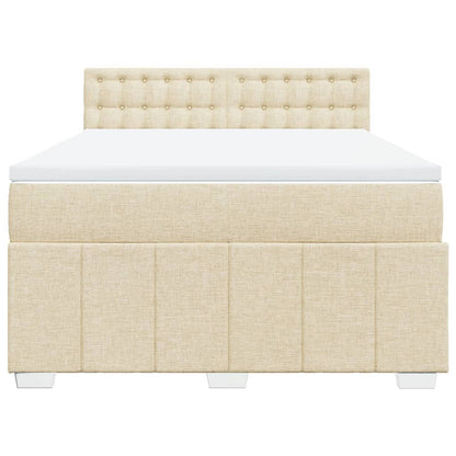 Boxspringbett mit Matratze Creme 140x200 cm Stoff