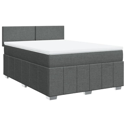 Boxspringbett mit Matratze Dunkelgrau 160x200 cm Stoff