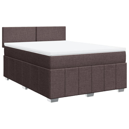 Boxspringbett mit Matratze Dunkelbraun 160x200 cm Stoff