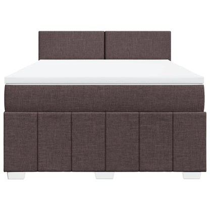 Boxspringbett mit Matratze Dunkelbraun 160x200 cm Stoff