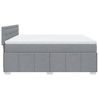 Boxspringbett mit Matratze Hellgrau 180x200 cm Stoff